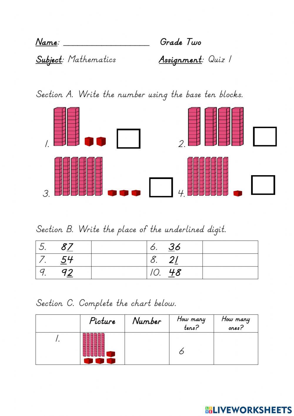 Place Value-Two Digits