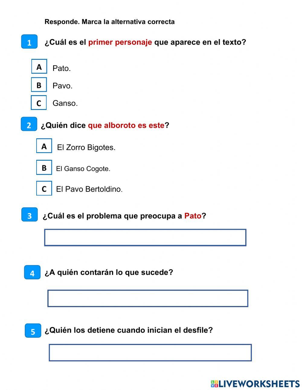 Control comprensión lectora n3