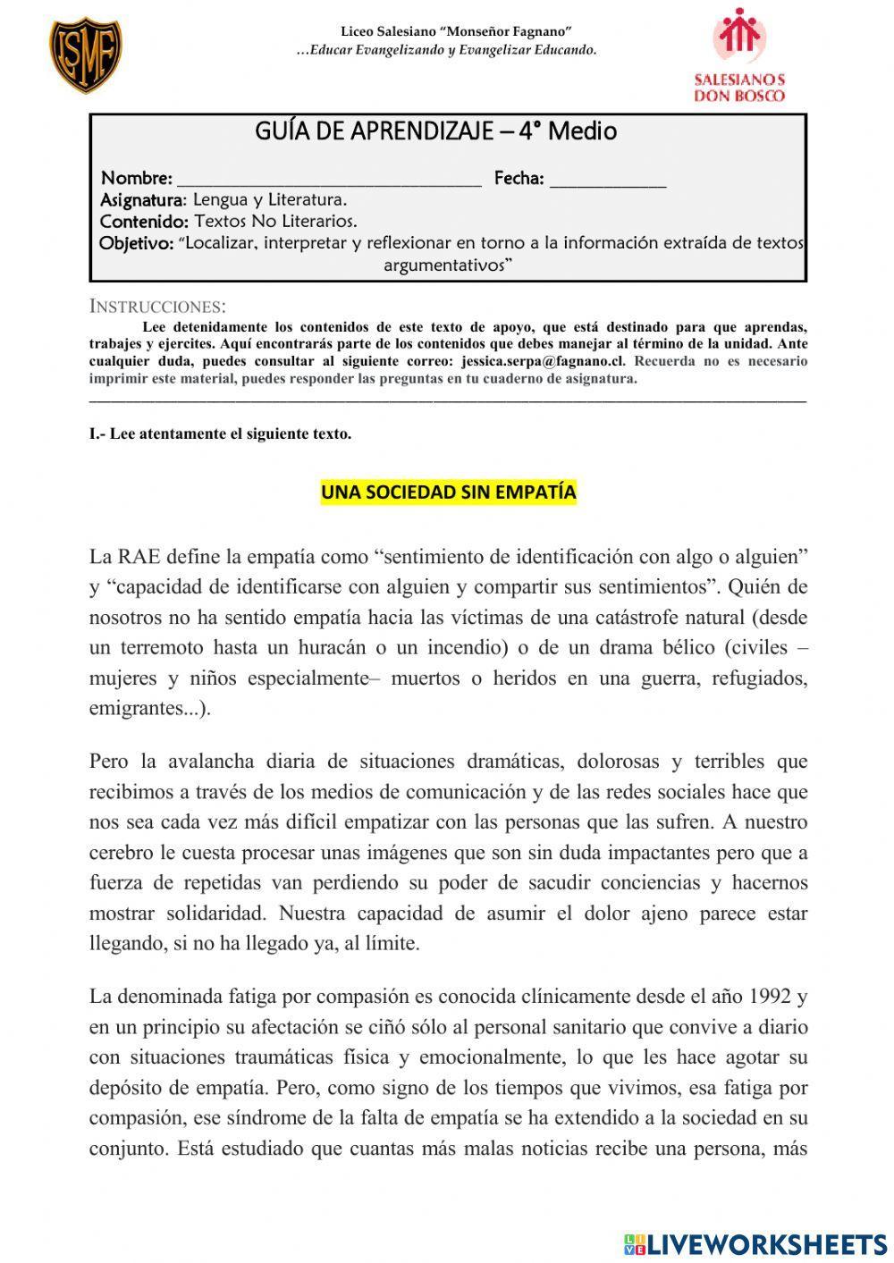 Guía de aprendizaje - 18 de octubre