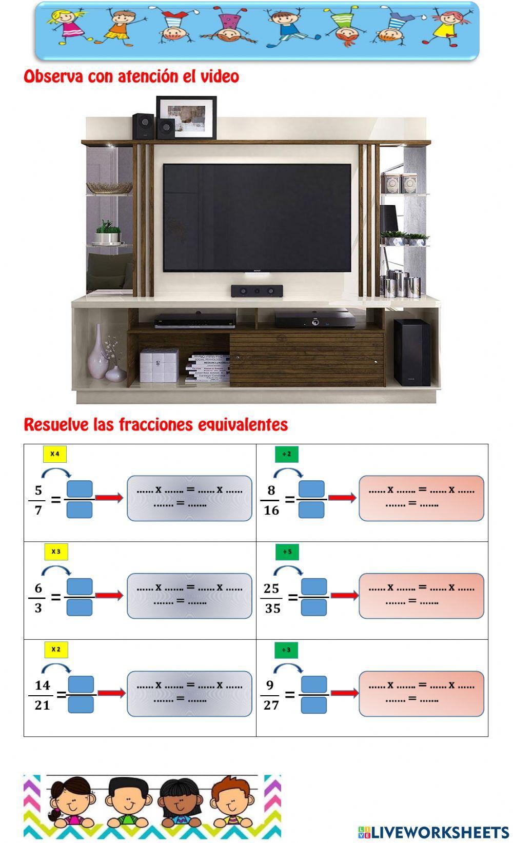 Las fracciones, equivalentes y mixtas