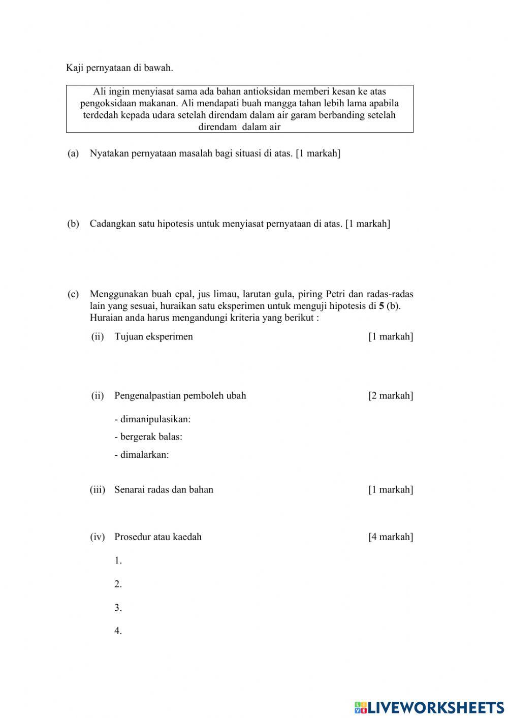 Eksperimen antioksidan