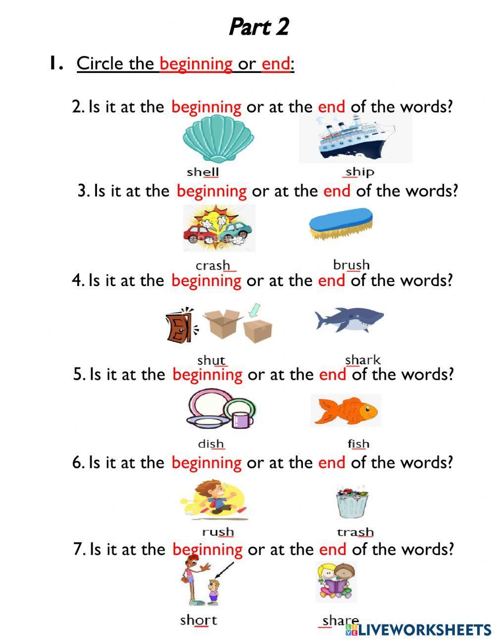 Words with consonant blends -sh-