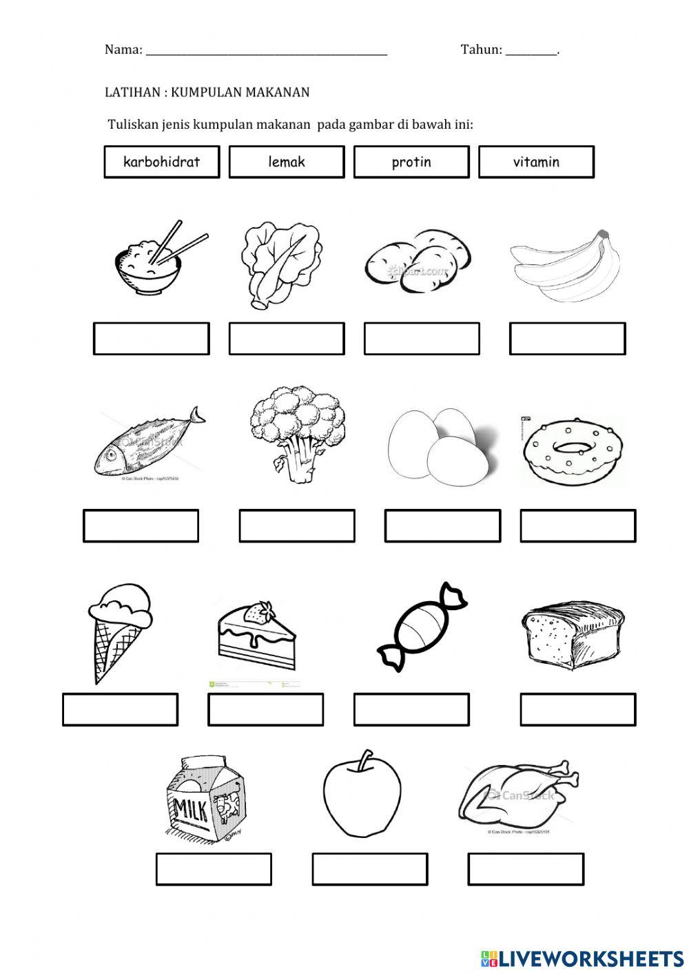 kumpulan-makanan-tahun-2-online-exercise-for-live-worksheets