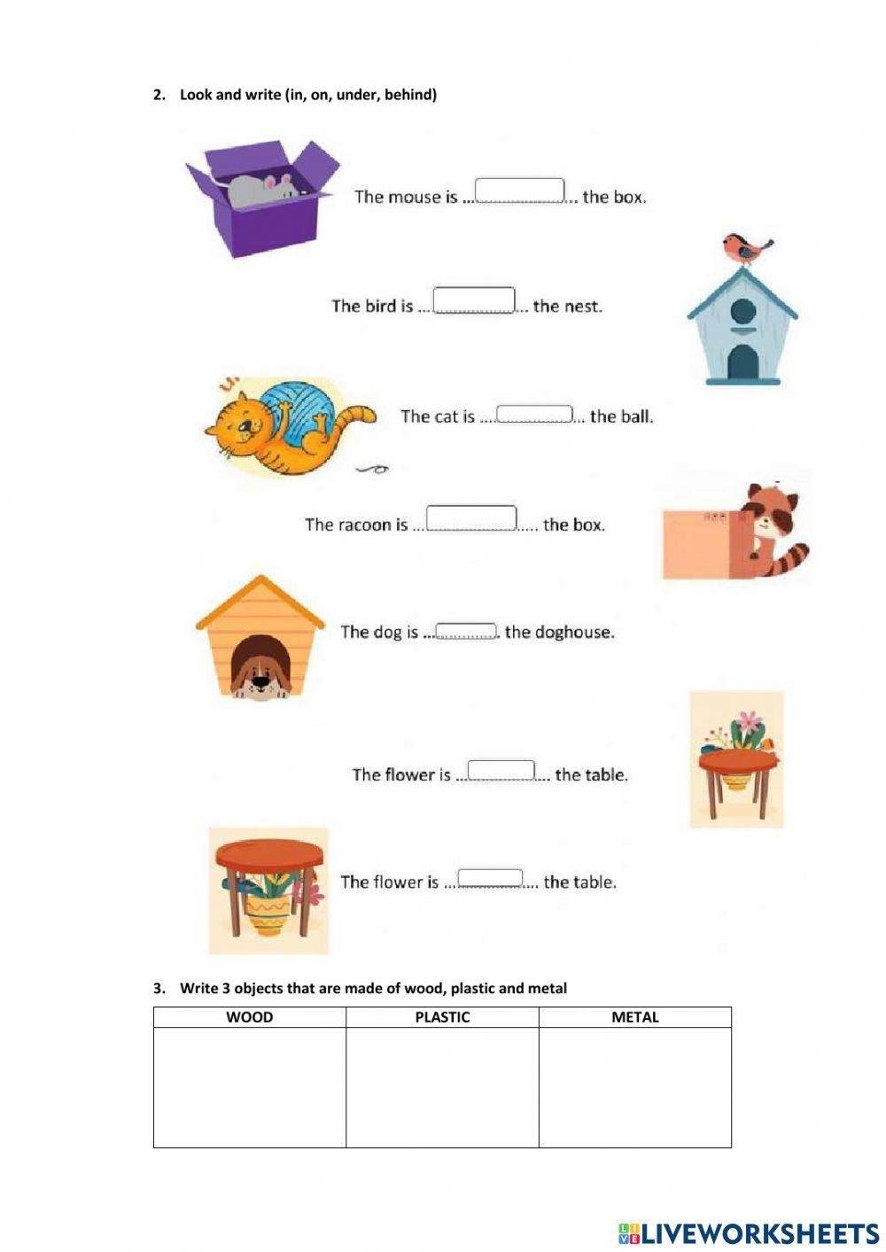 Primer examen 2º primaria