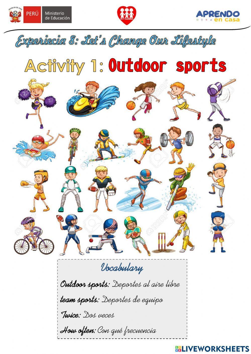 Activity 1: Outdoor sports