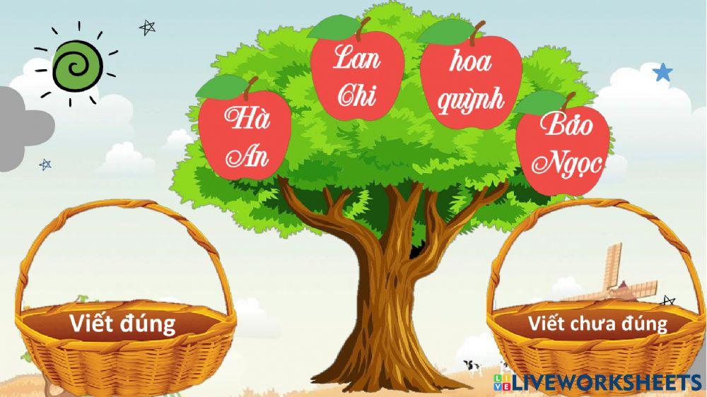 Tiếng Việt - Hái táo Viết hoa