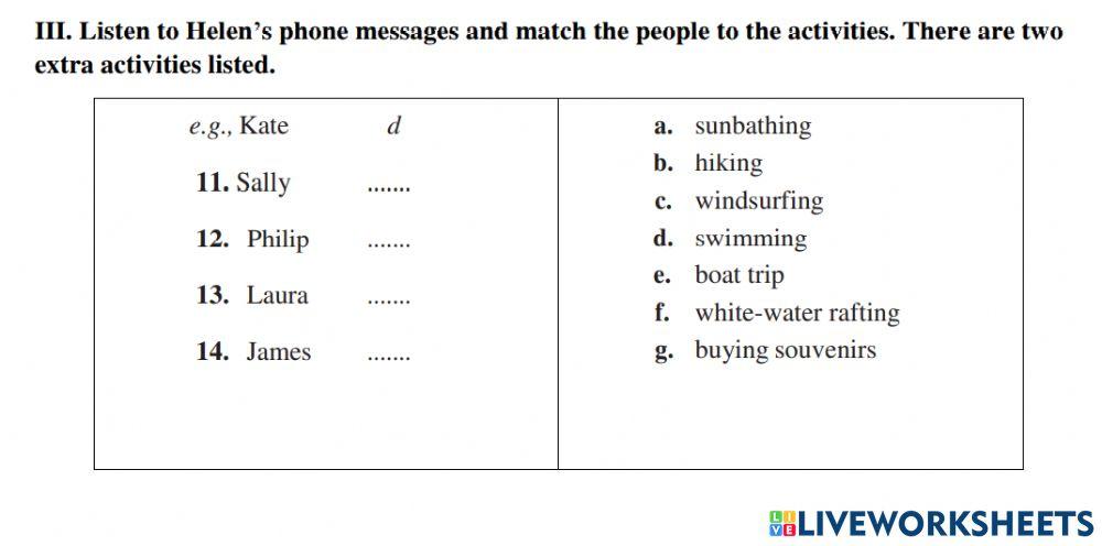 Listening - vacation