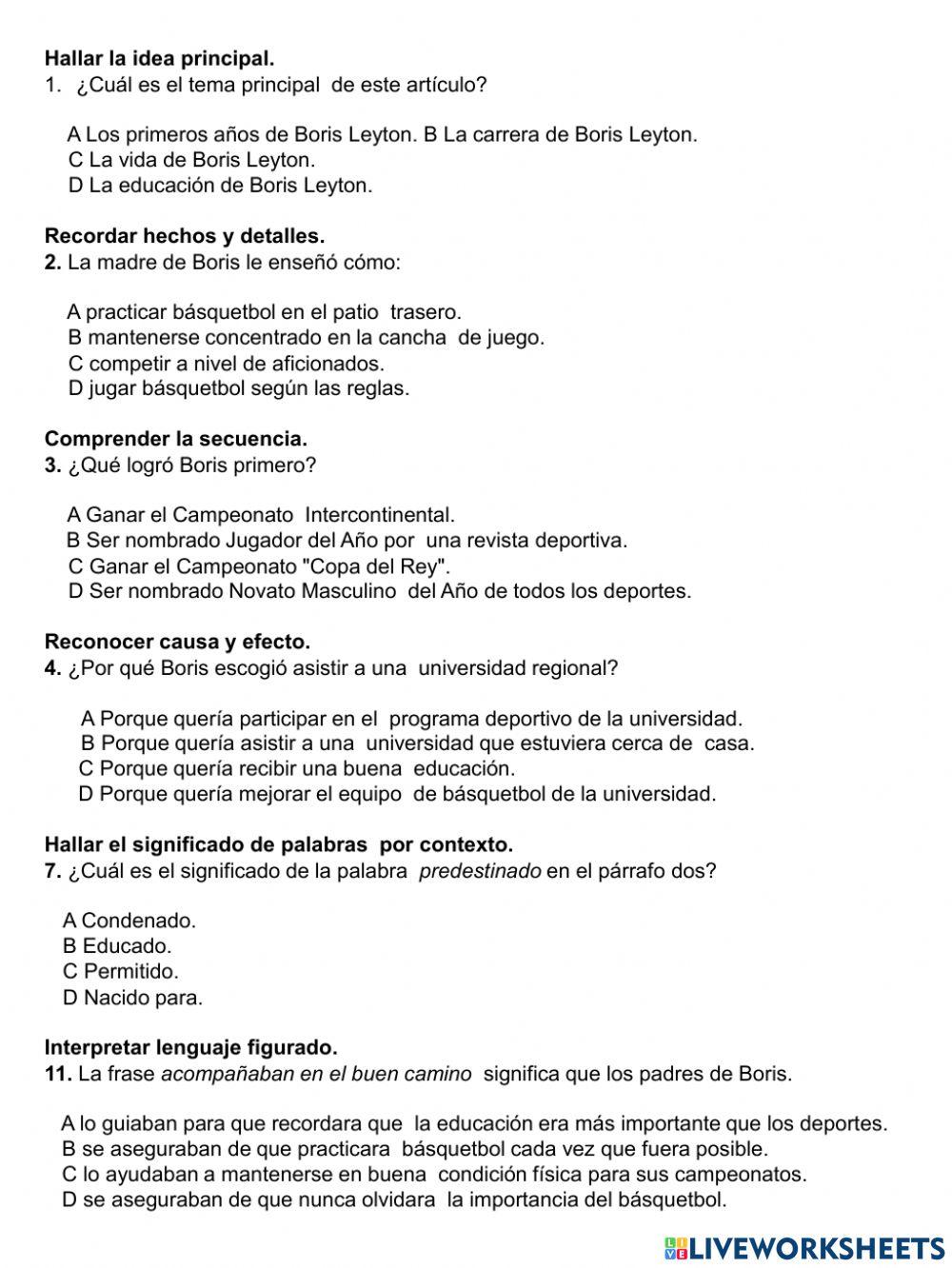 Guía 25. Comprensión Lectora.
