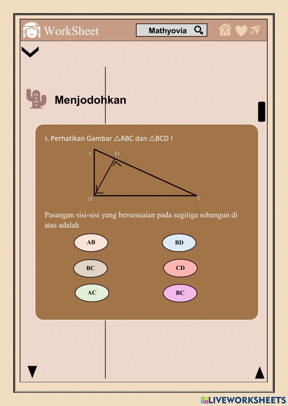 Worksheet Kesebangunan