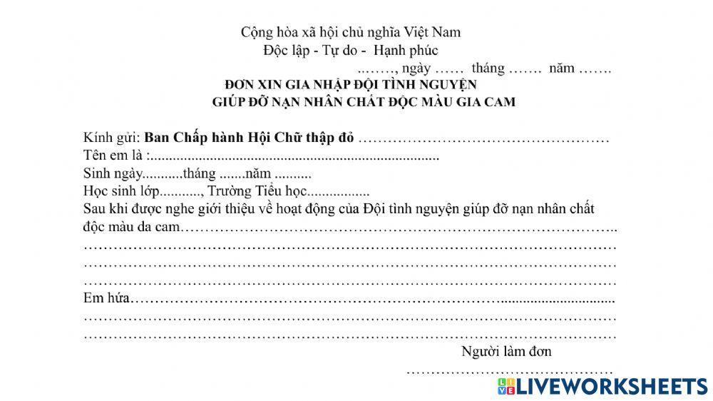 TLV Viết đơn thứ 4