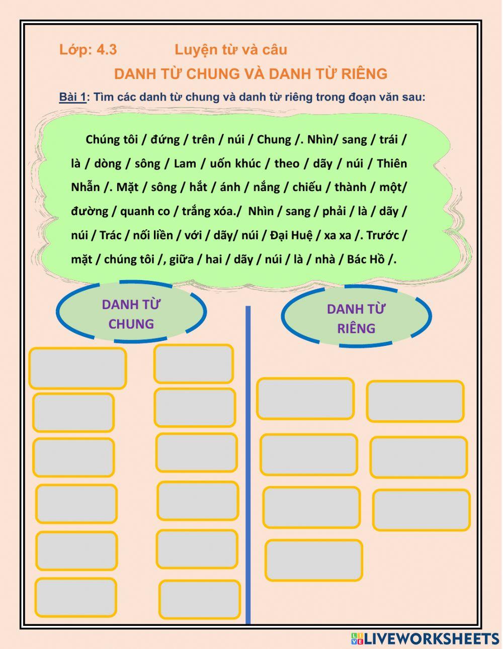 Danh từ Chung & Danh từ riêng