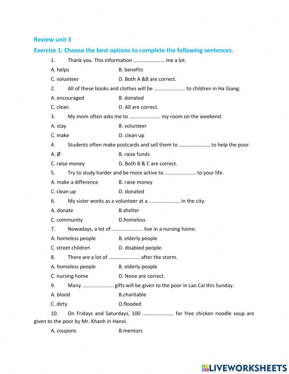 English 7 review unit 3 test 2