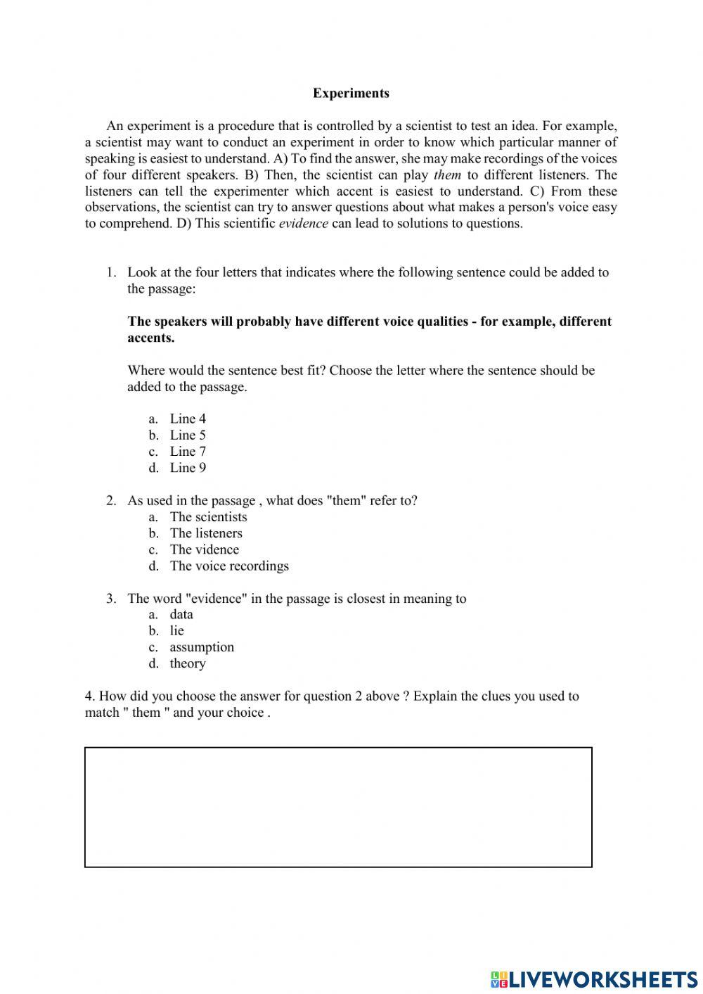 Reading Science Toefl Test