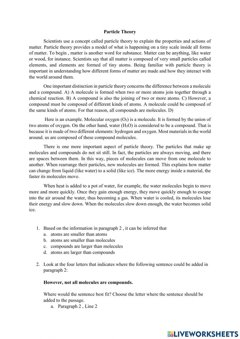 Reading Science Toefl Test