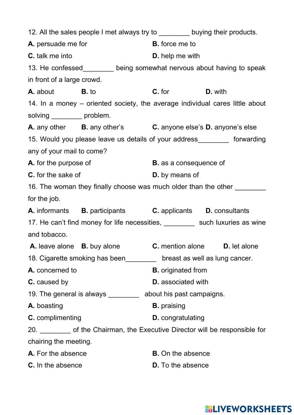 English 9 English language exercise Live Worksheets