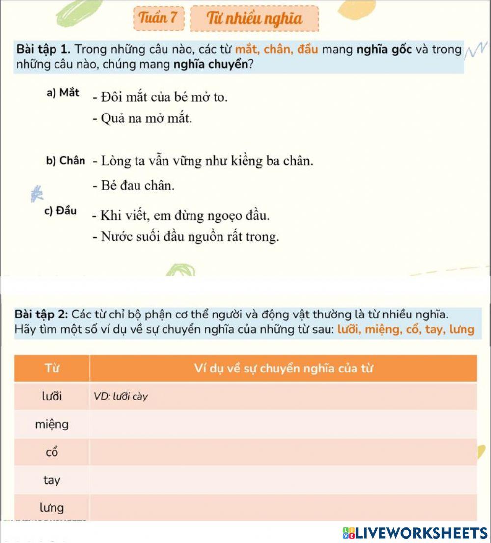 Từ nhiều nghĩa trang 66-67