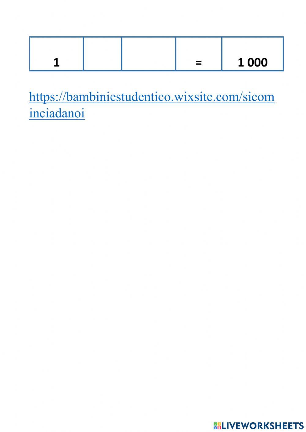 Operatore corretto: 10 , 100, 1000, ...