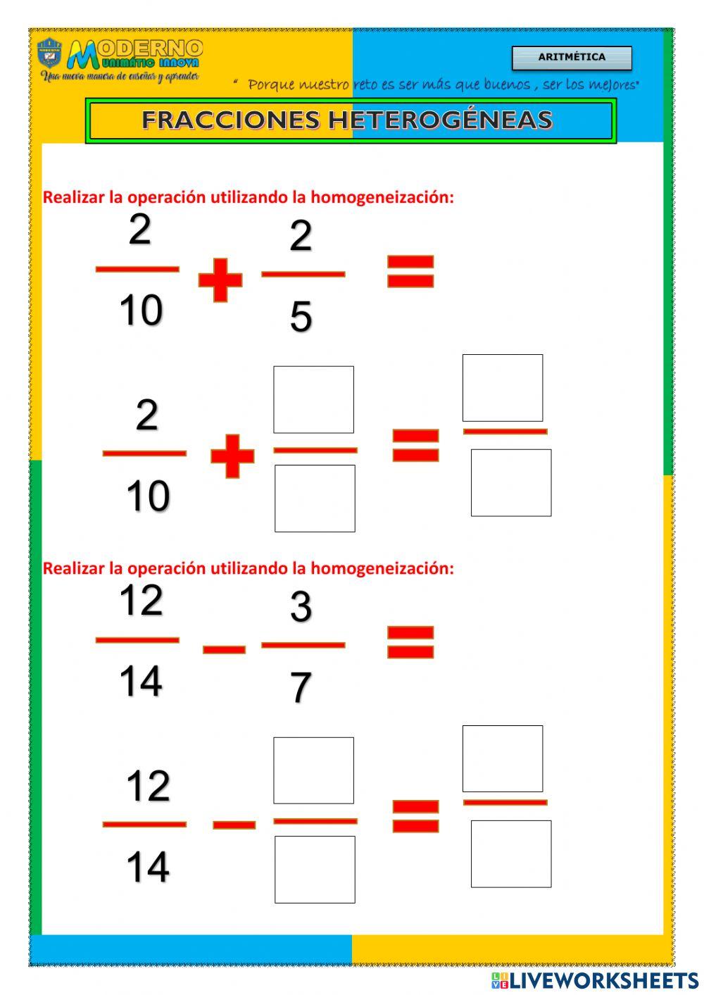 Fracciones heterogéneas