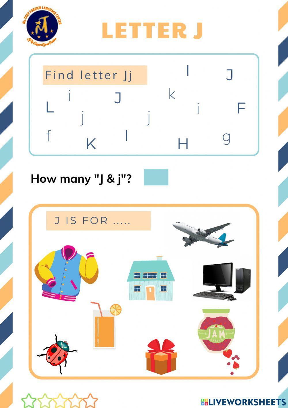 Find Letter Jj