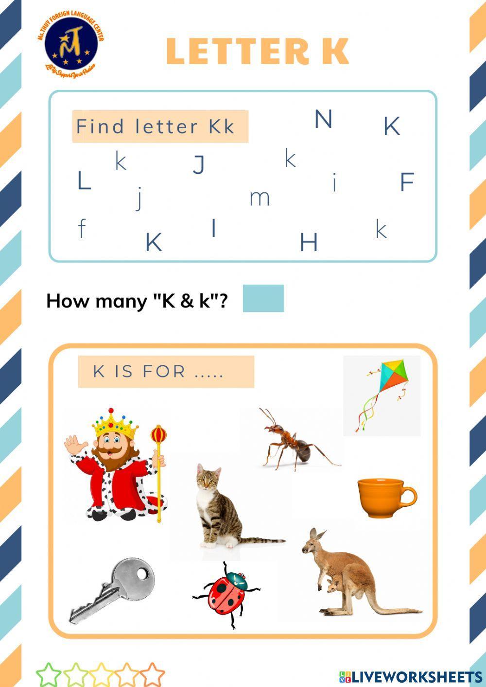 Find Letter Kk