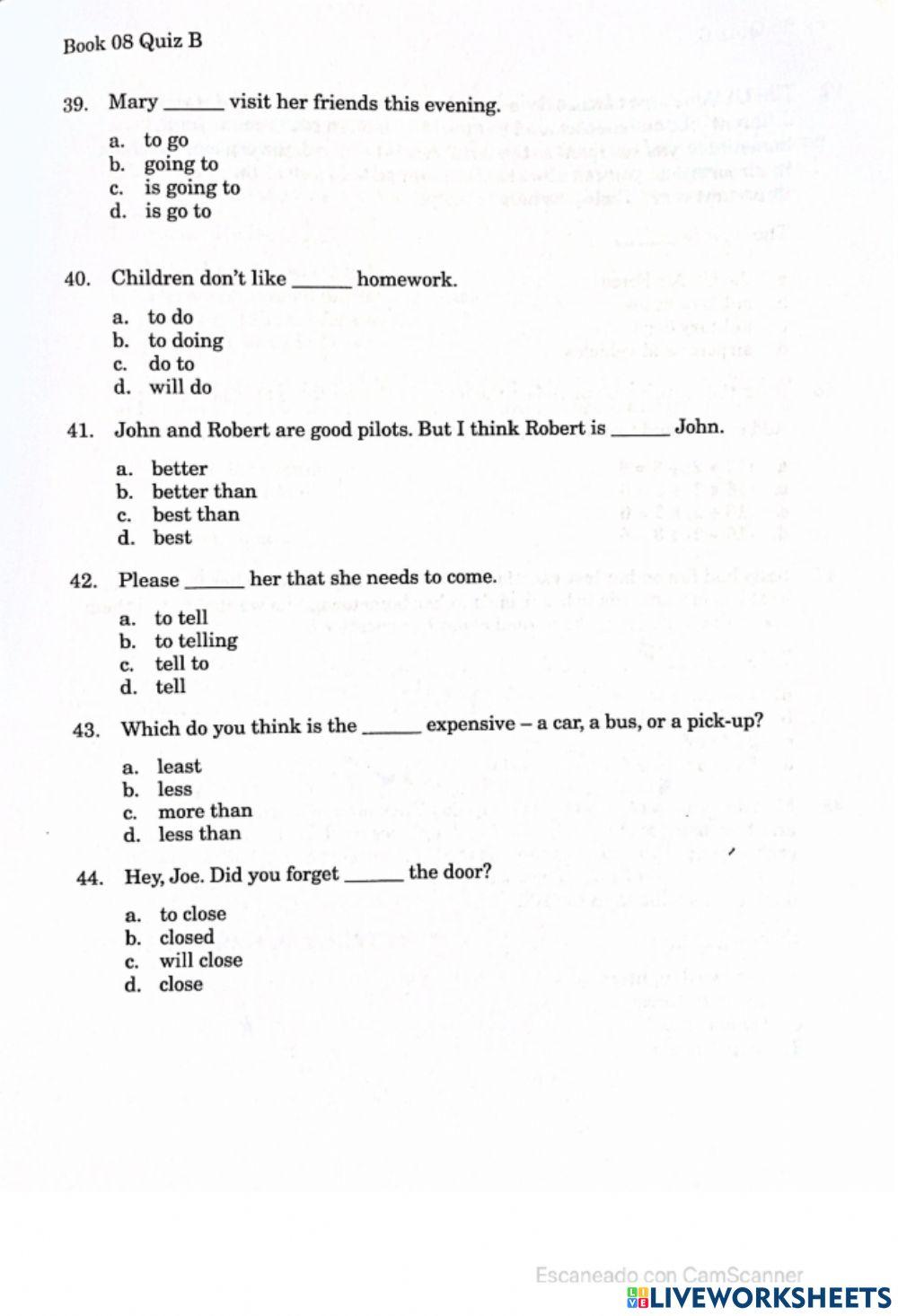 Book 8 Quiz 