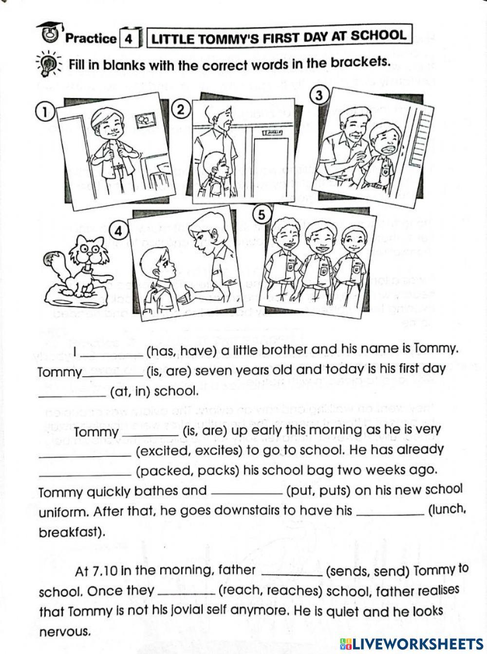 Little tommy's first day at school