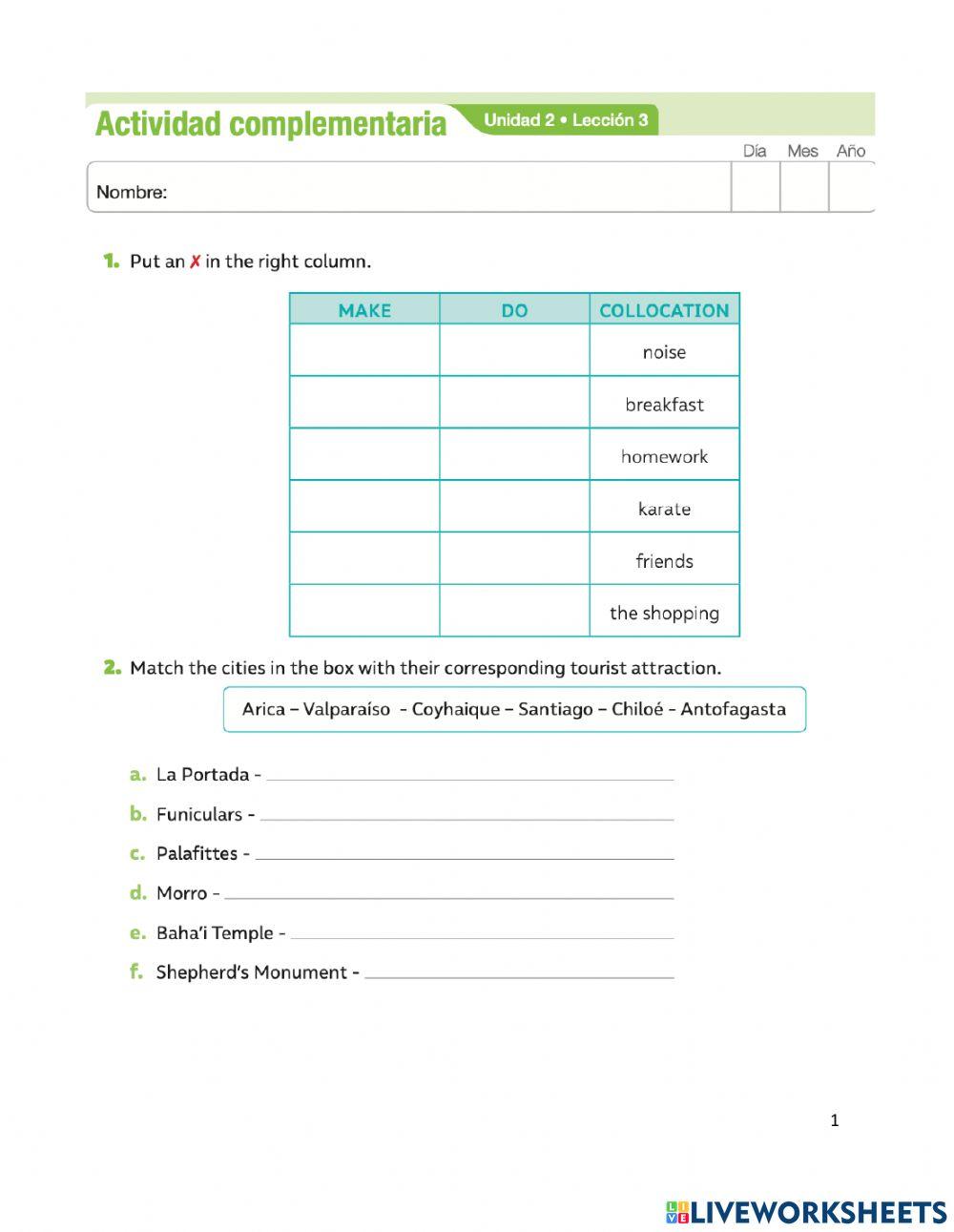 Summary unit 2 - 8º básico