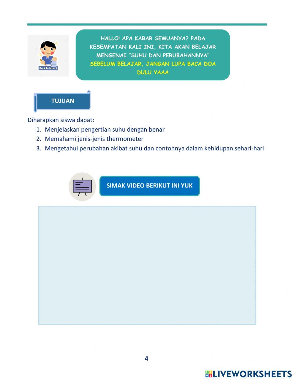 E-LKPD Suhu dan Perubahannya untuk Siswa SMP