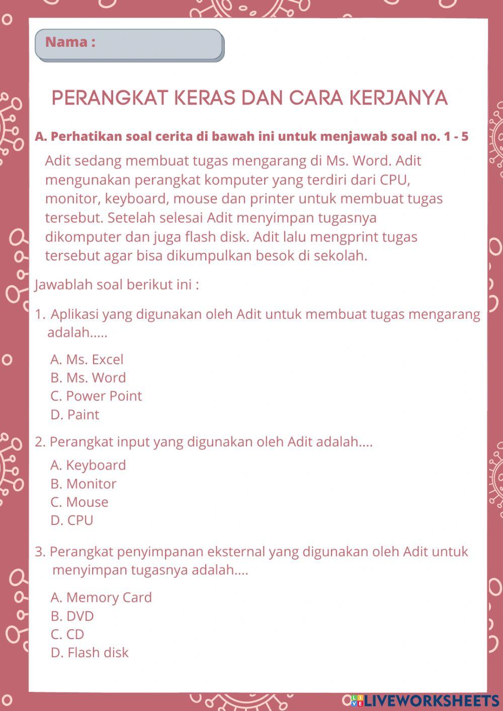 Tugas Perangkat Komputer Kelas 4