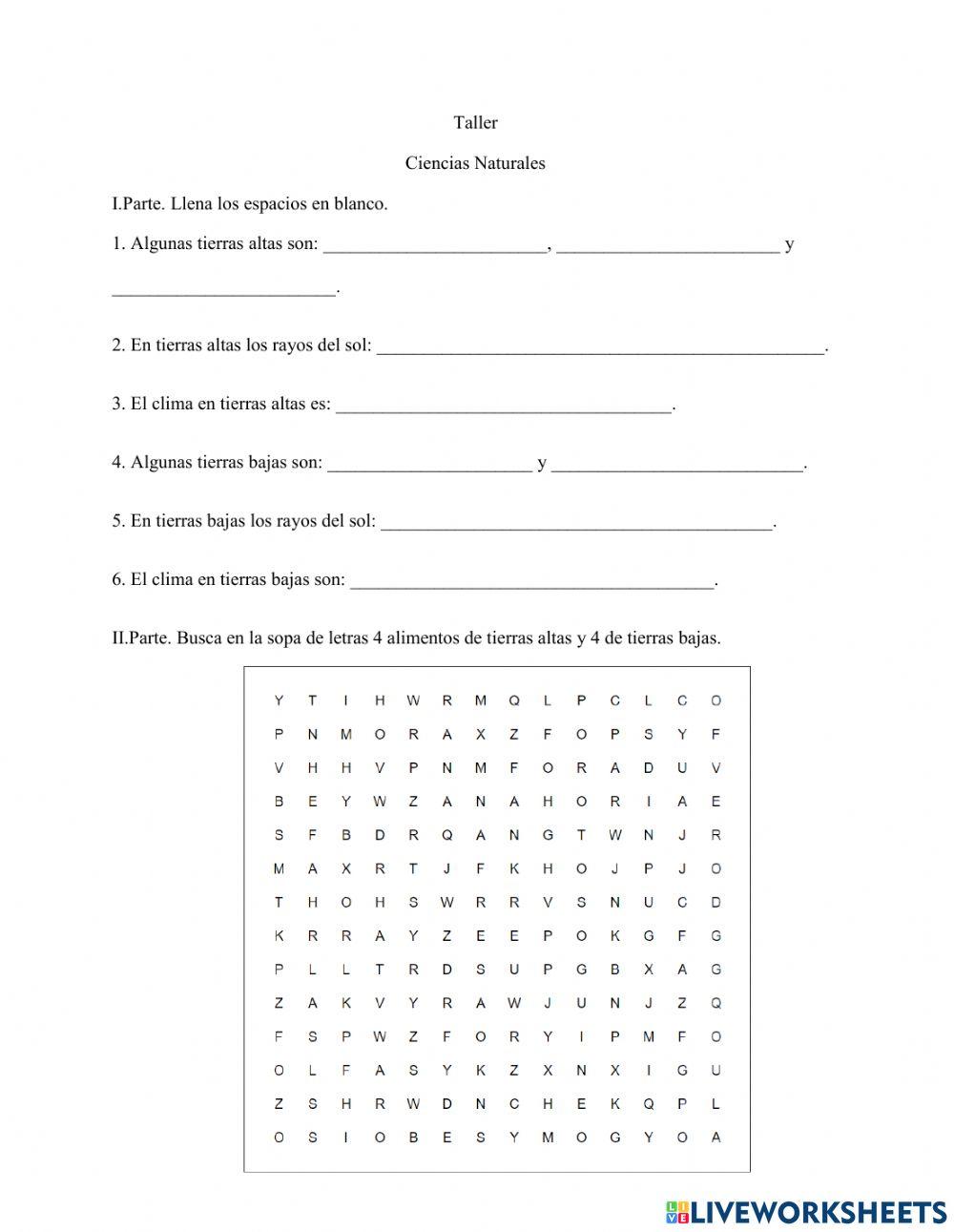 Los alimentos de tierras altas y bajas