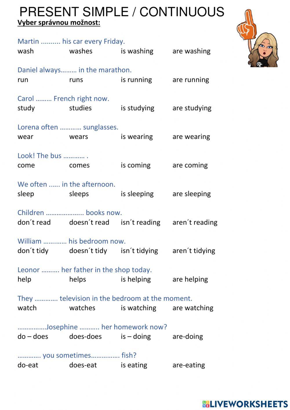 Present simple present continuous