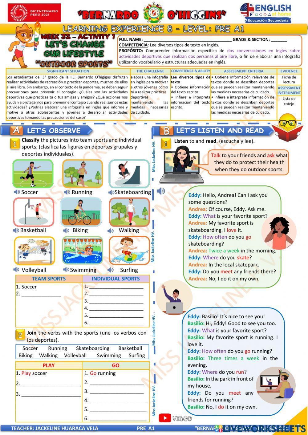 3° GRADO PRE A1 - EDA 8 - activity 1 - Aprendo en casa