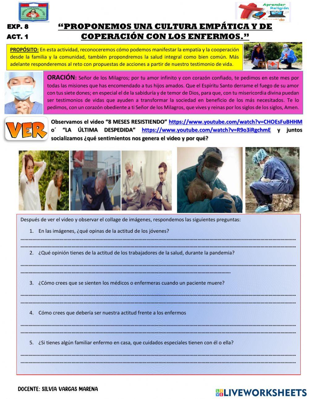 Proponemos una cultura empática y de coperación con los enfermos