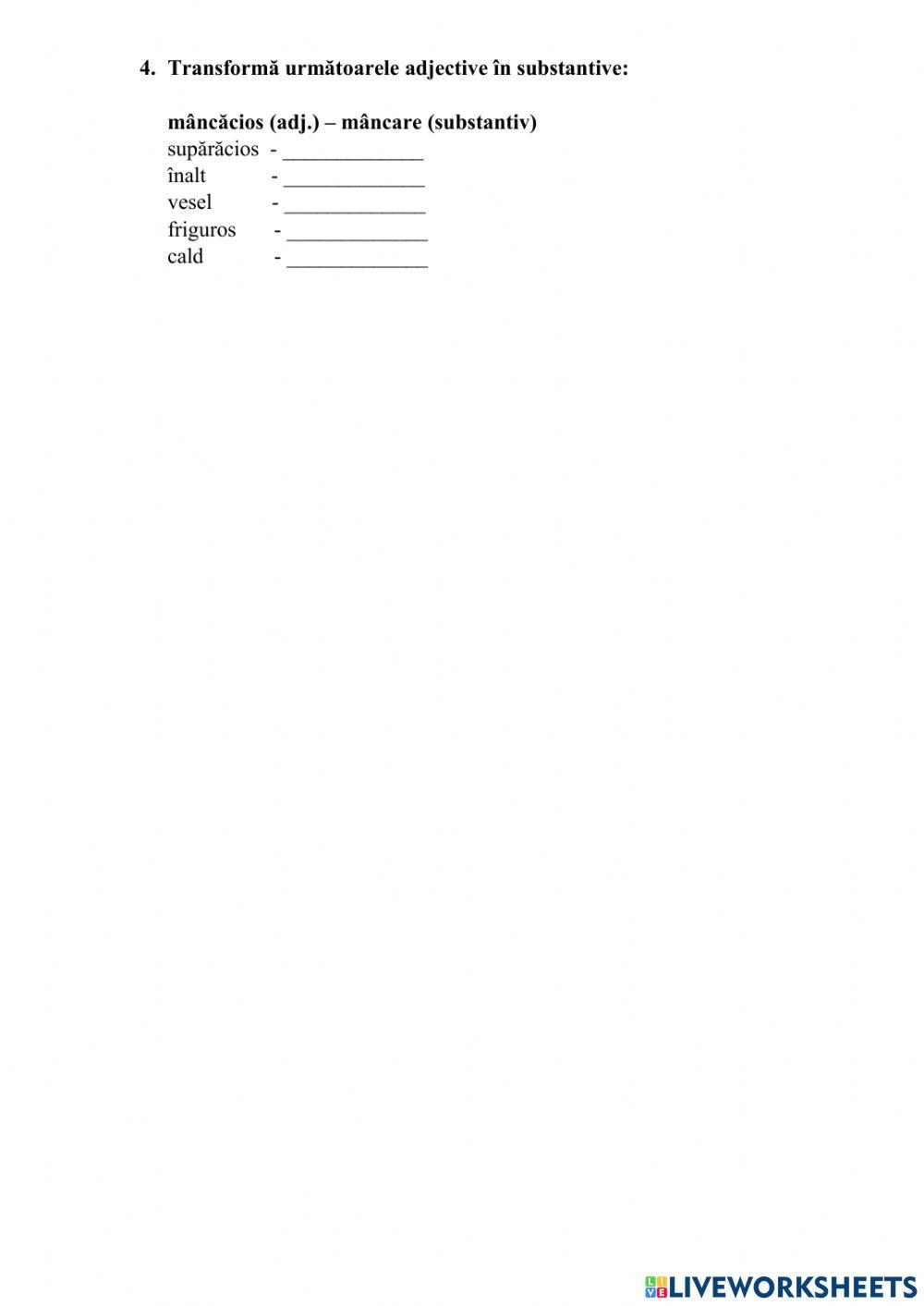 Poziția adjectivului față de substantiv