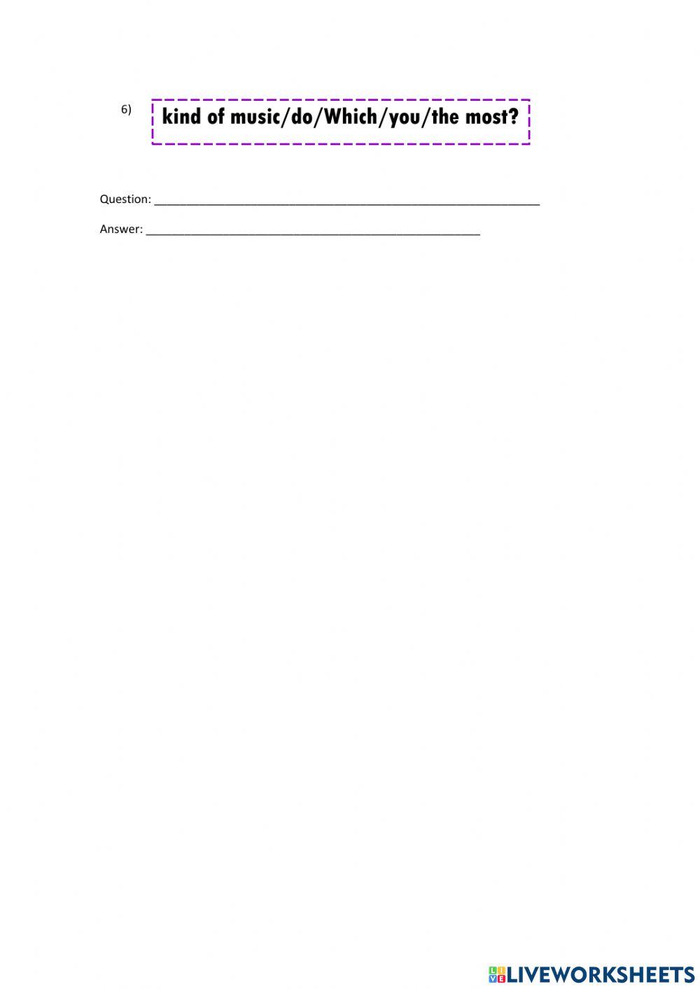 Wh questions PRODUCTION