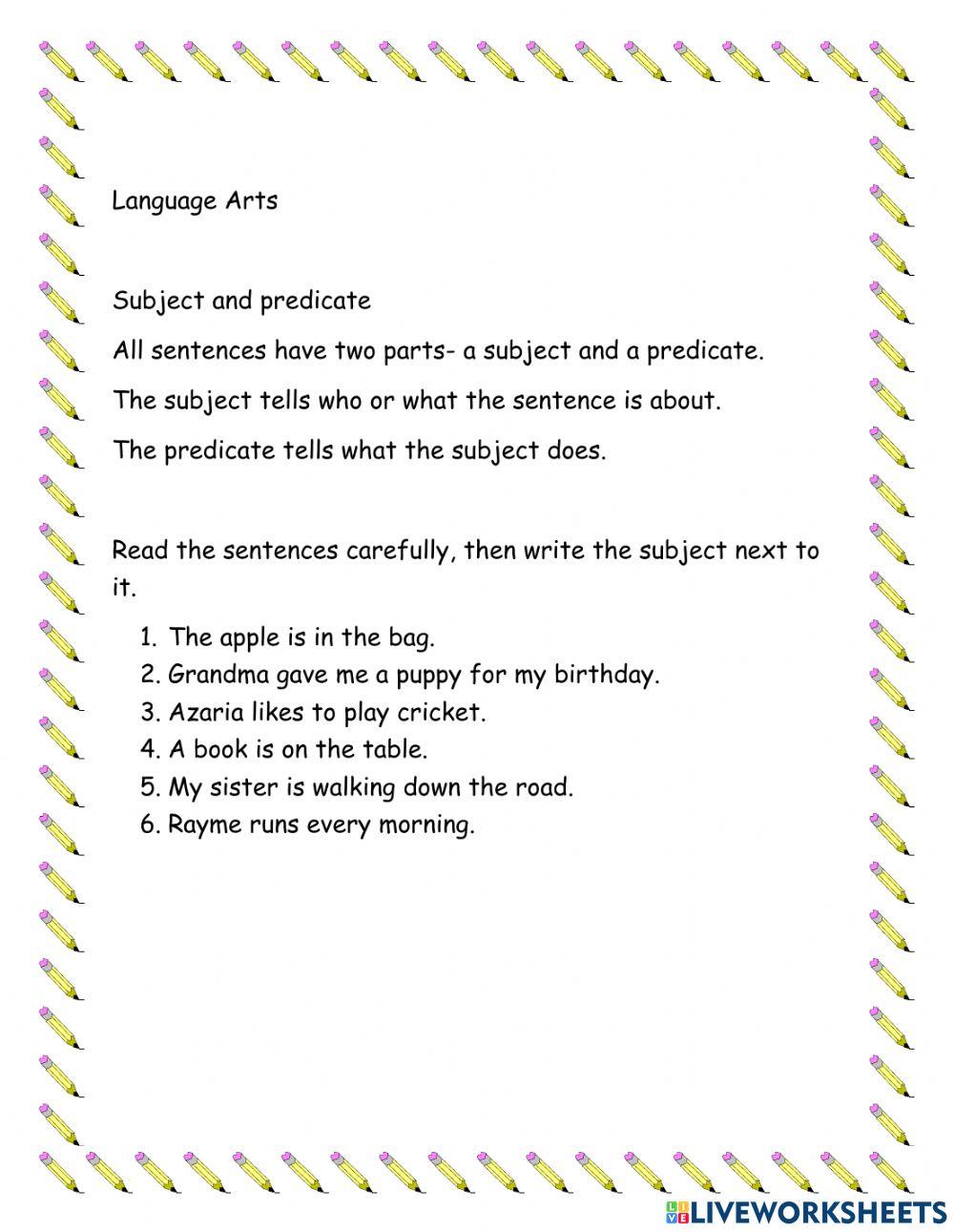 Subject and predicate