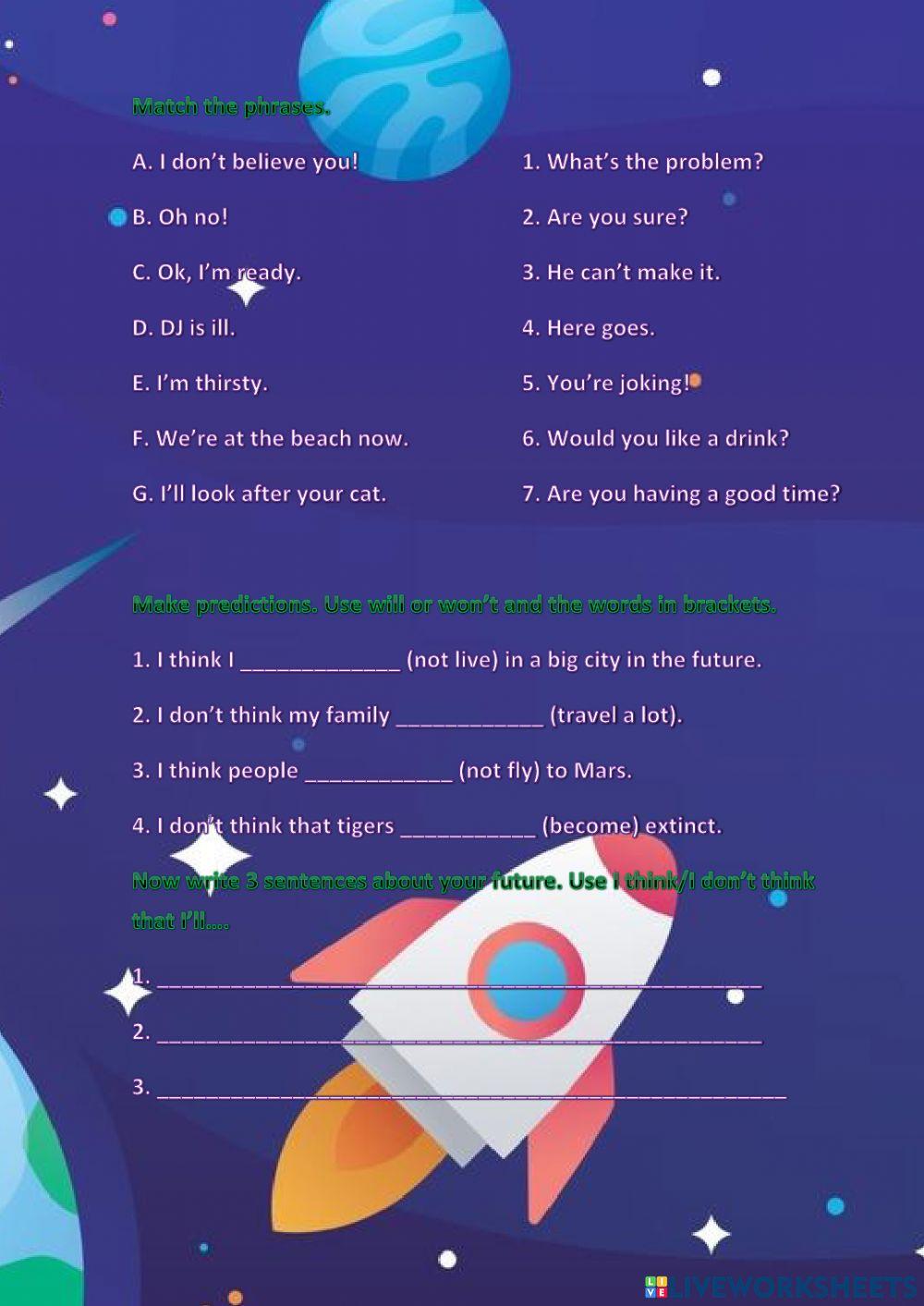 Project eplore 3 unit 2 (space) test