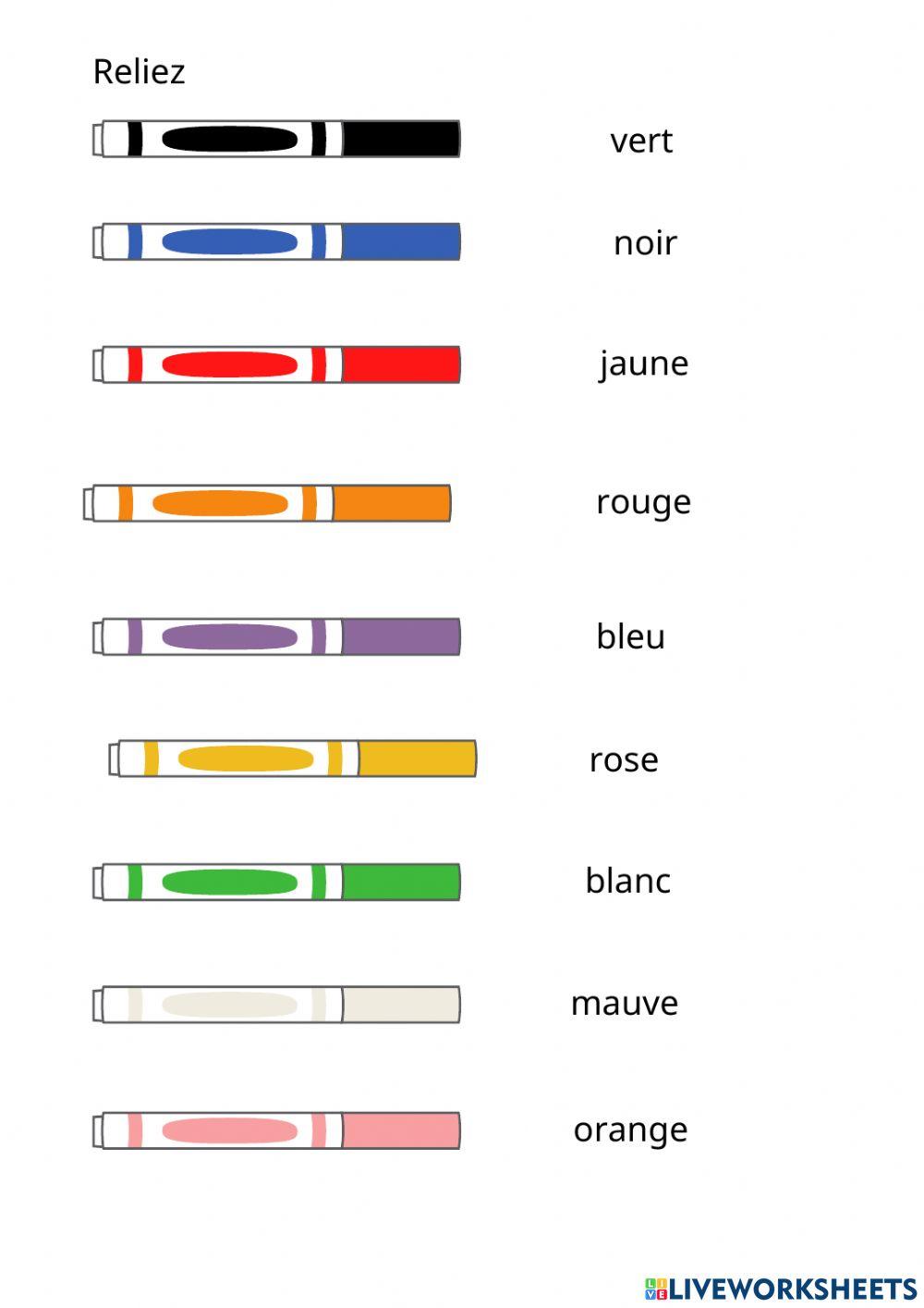 Les couleurs des feutres