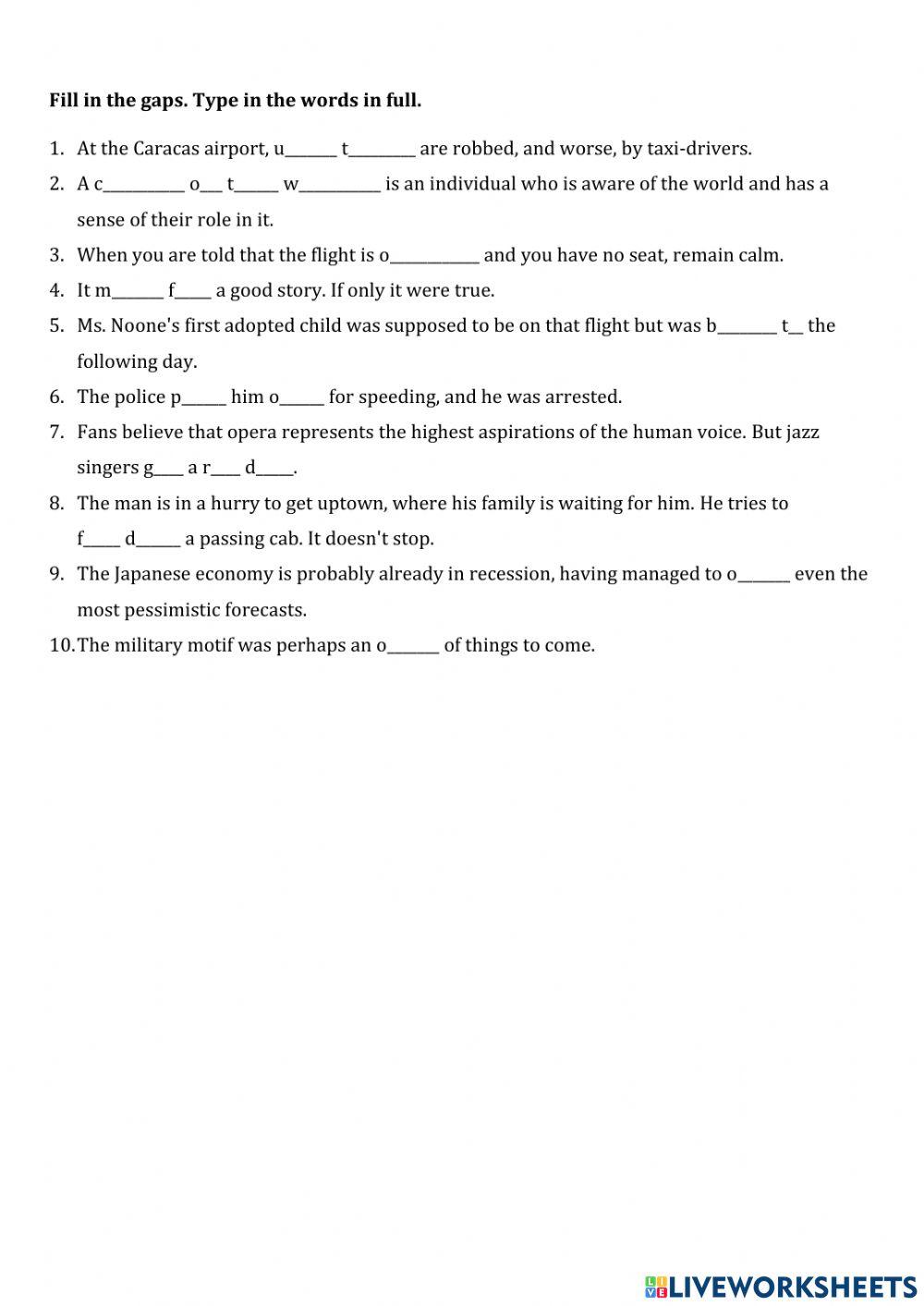 Travel pp 8-9 Gap Fill