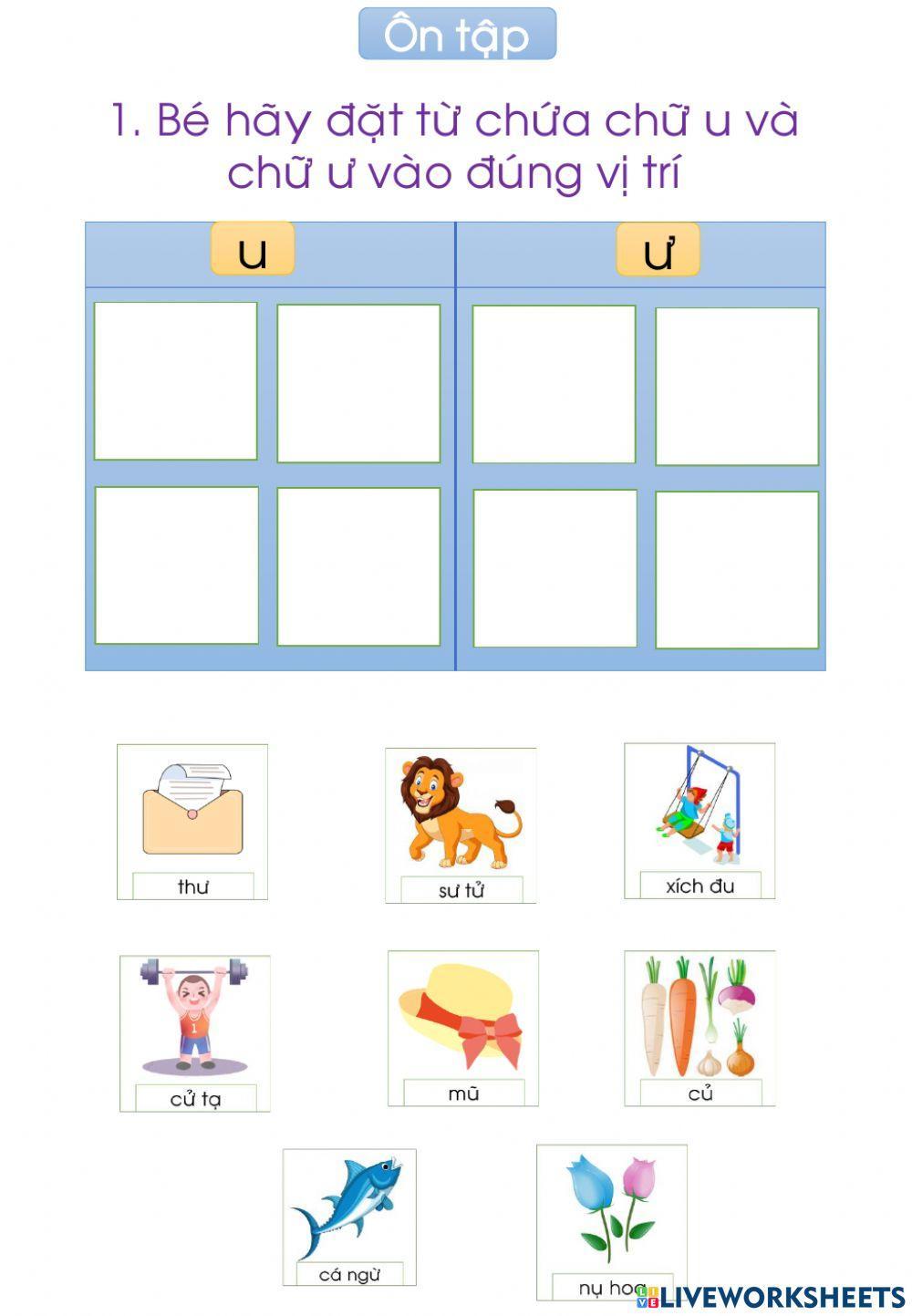 Ôn tập chữ u, ư