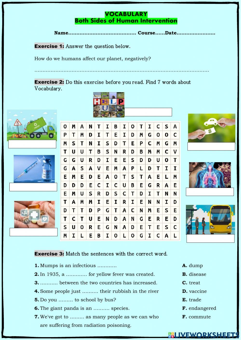 VOCABULARY Both Sides of Human Intervention