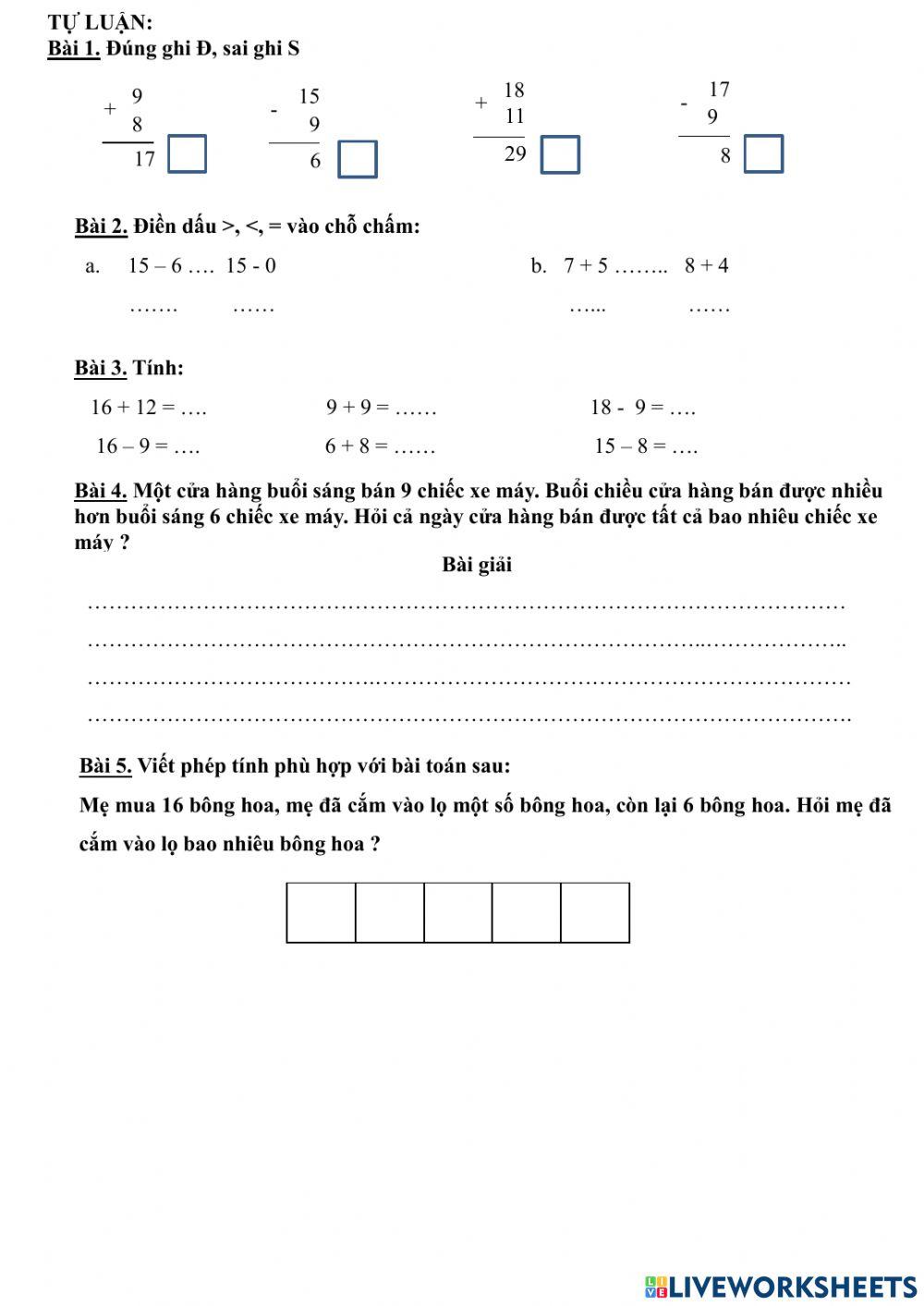 Kiểm tra giữa học kì 1