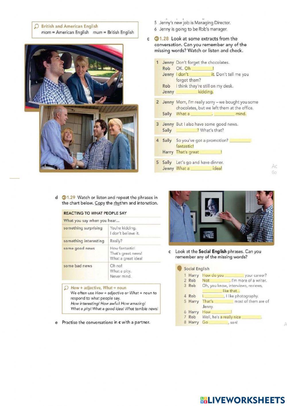 practical english meeting the parents