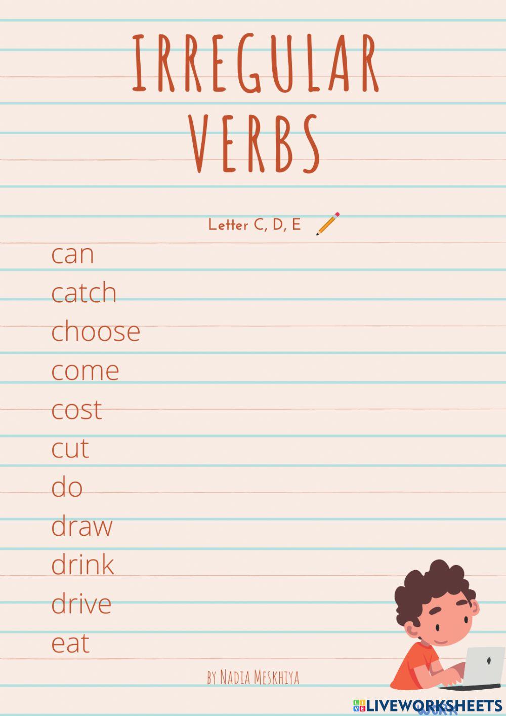 Irregular verbs (c,d,e)