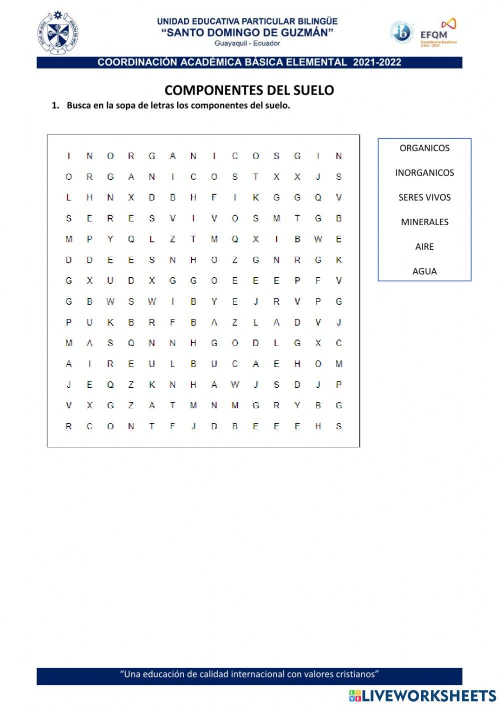 Componentes del suelo Componentes del suelo