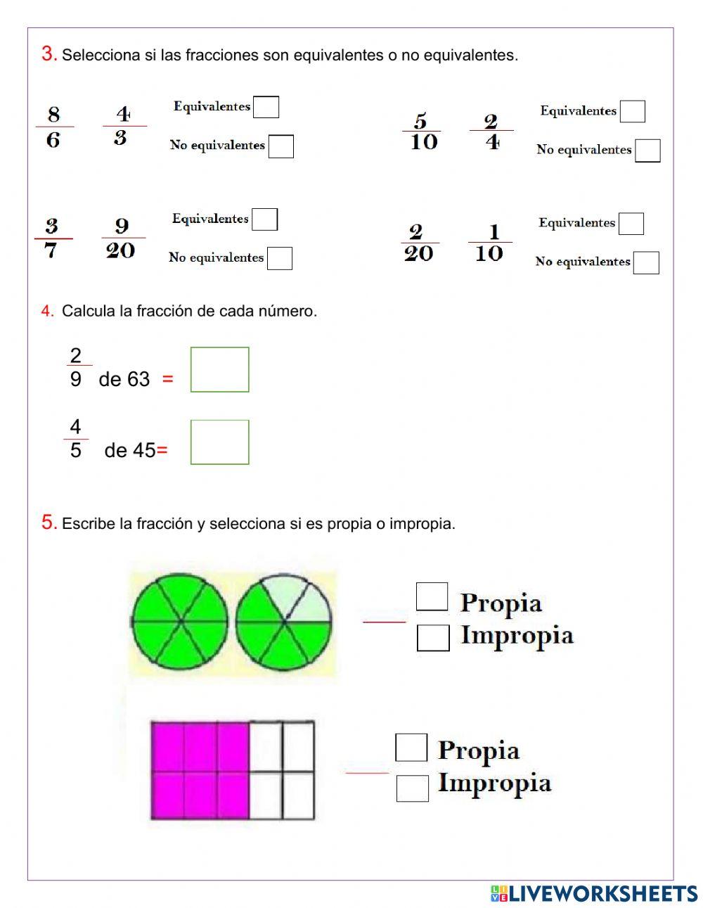 Evaluación fracciones