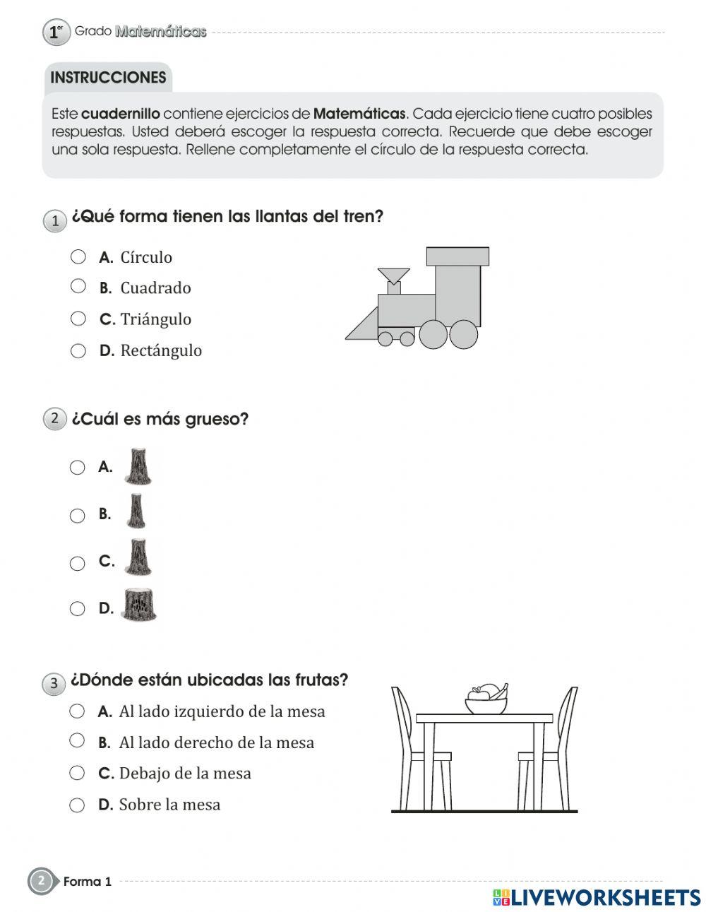 Prueba de fin de grado - primer grado