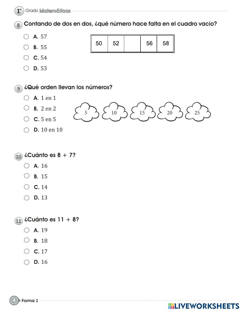 Prueba de fin de grado - primer grado