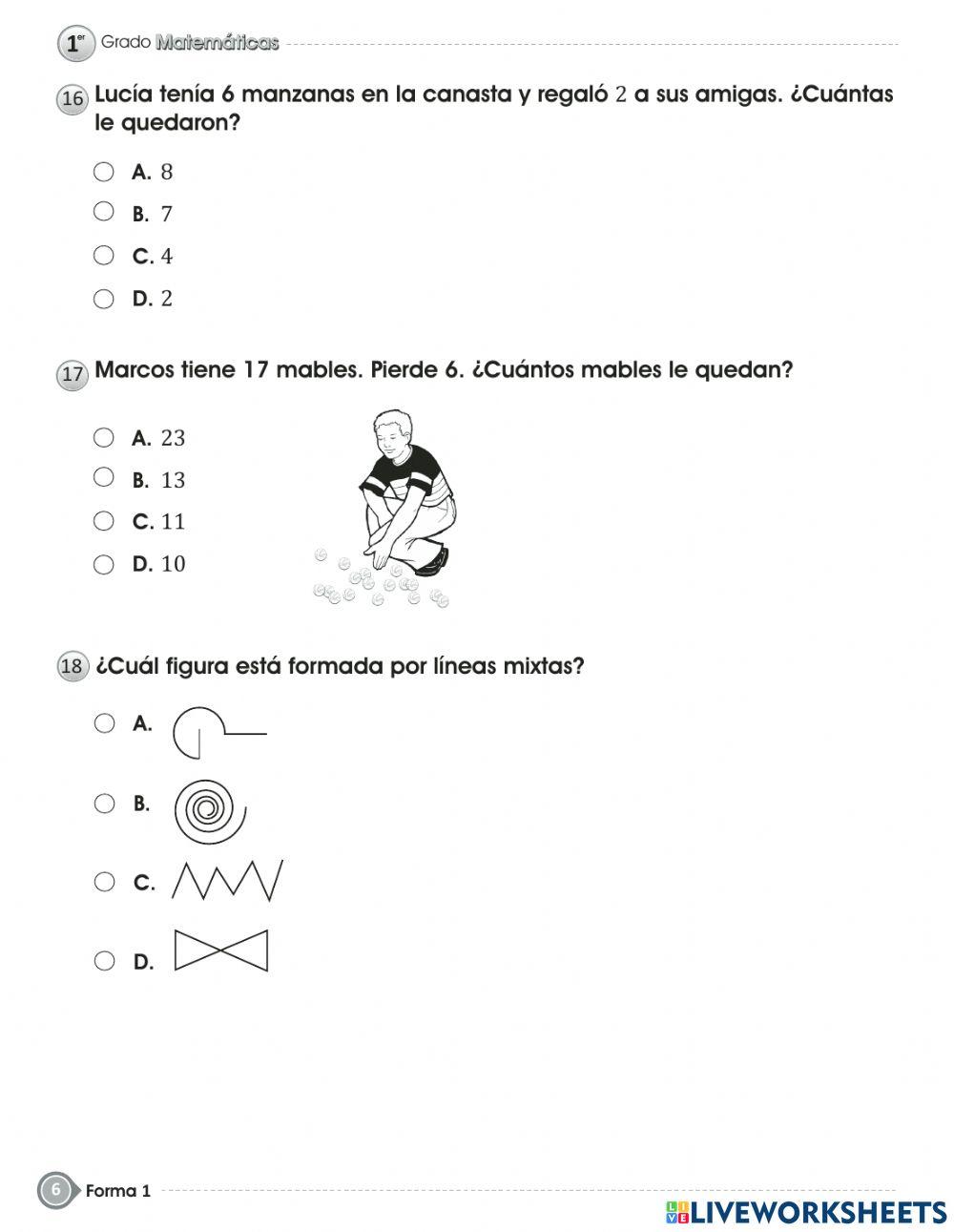 Prueba de fin de grado - primer grado