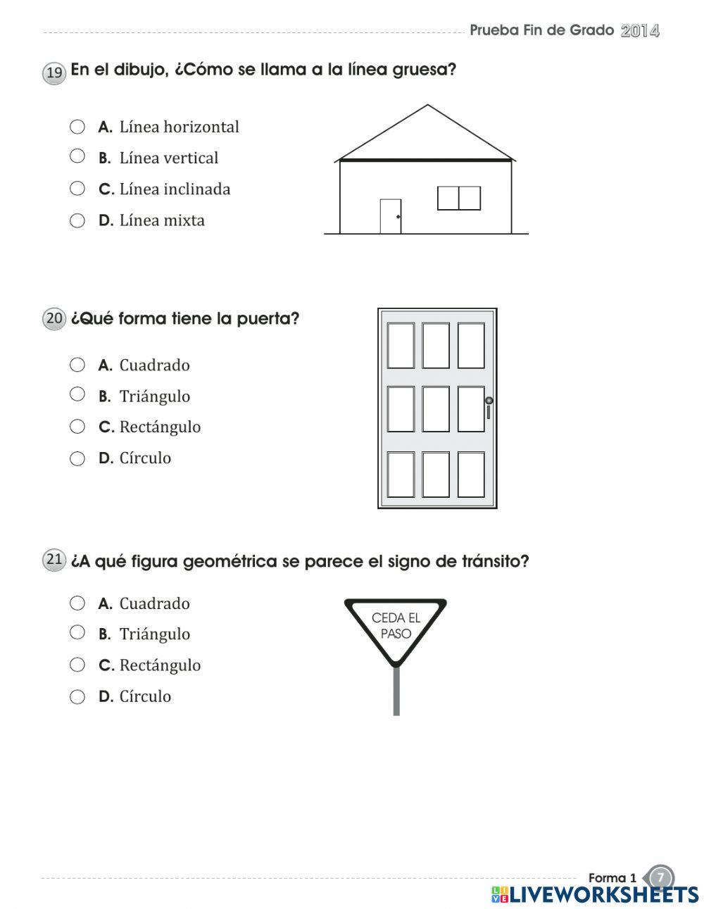 Prueba de fin de grado - primer grado